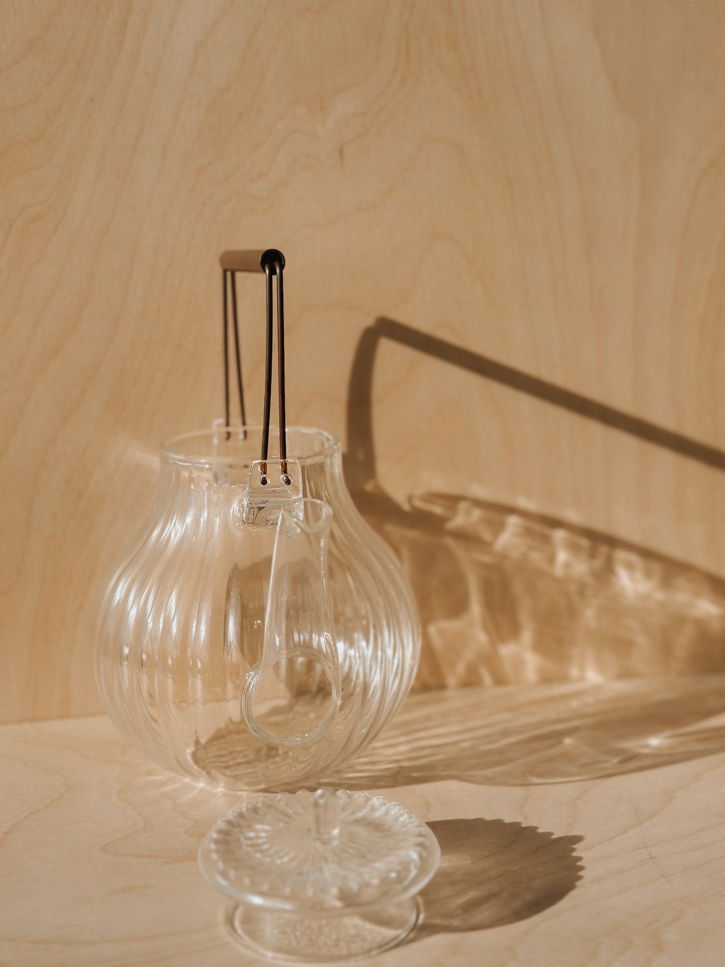 Copper Handle Glass Teapot