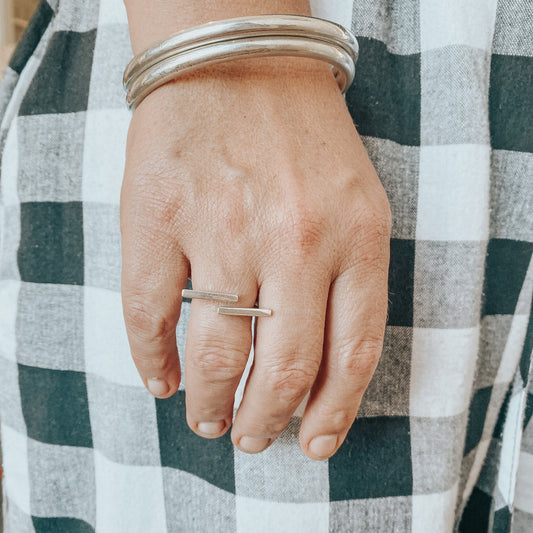 Tāhū - sterling silver ring