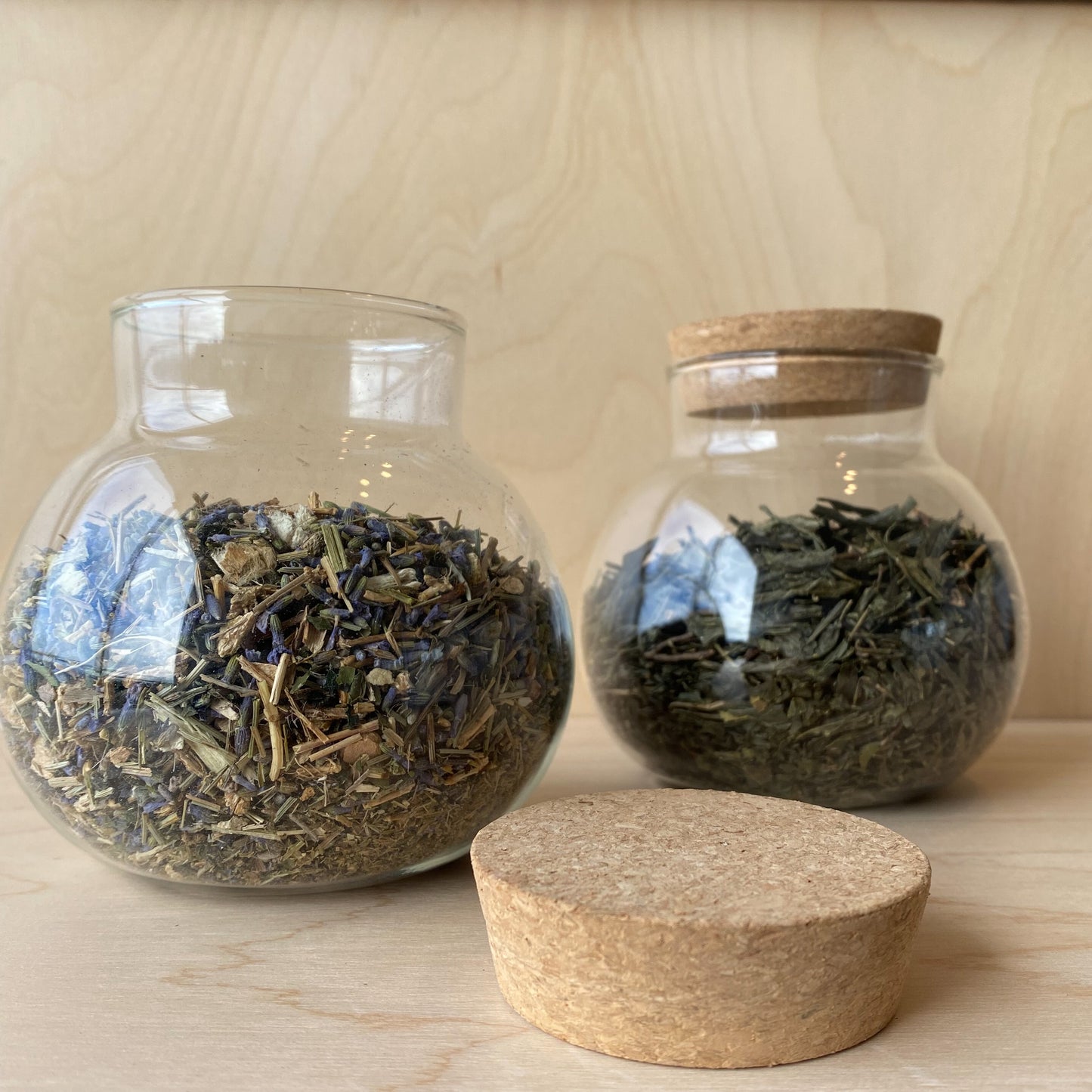 Glass Tea Canister with tea