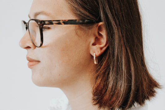 Journey Hammered Earrings -  24k gold plate and sterling silvern