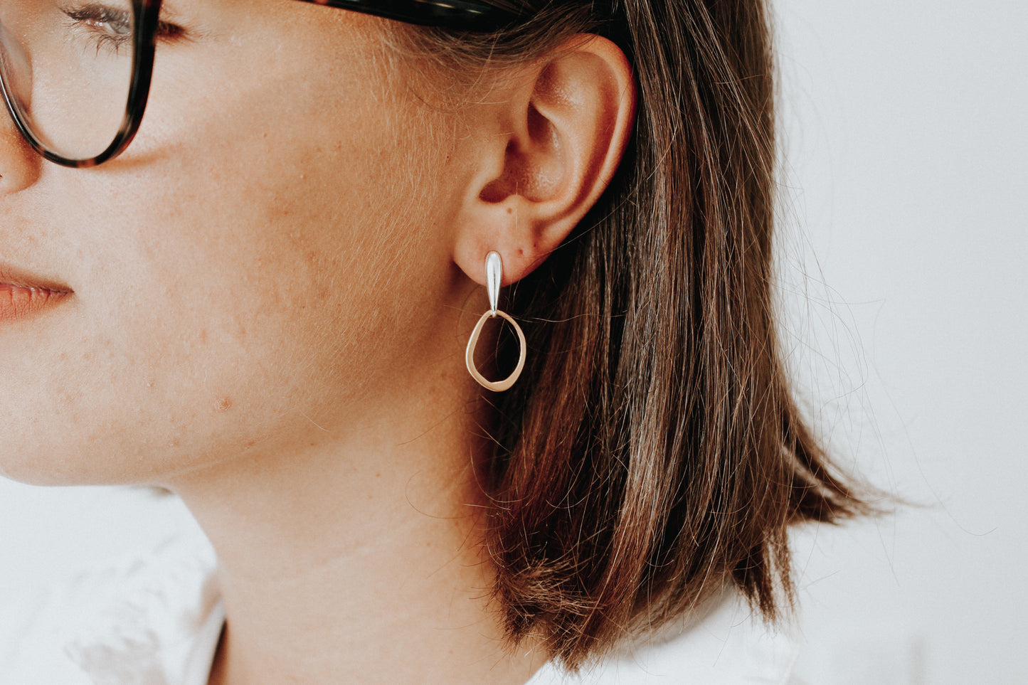 Hopua Earrings -  24k gold plate and sterling silver