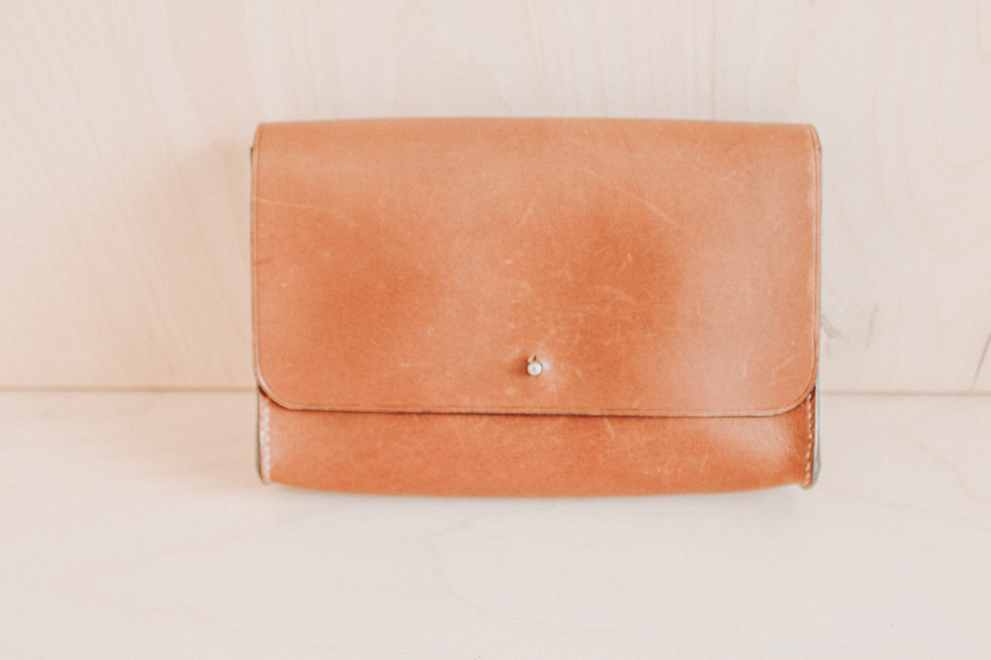 Leather Clutch with Button