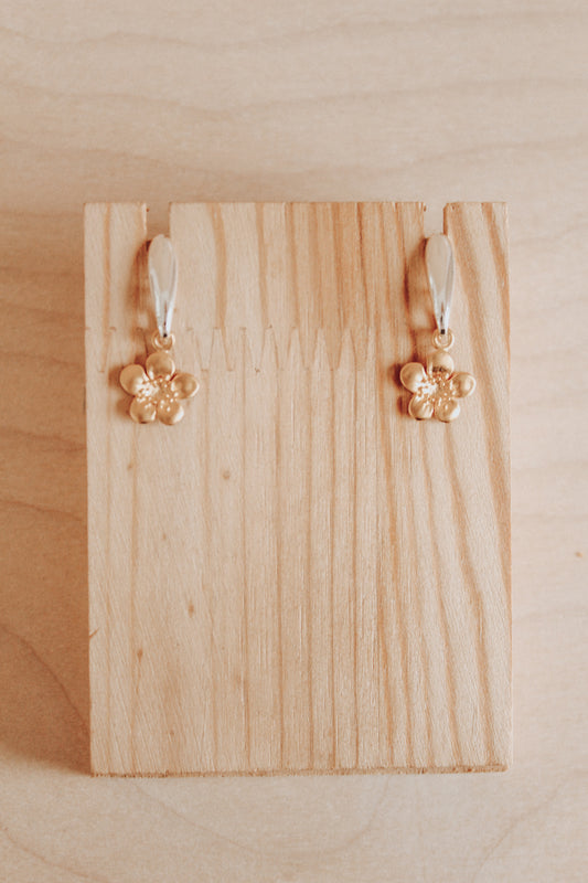 Manuka Honey Earrings -  24k gold plate and sterling silver.
