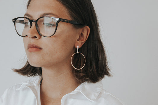 View of The World Pendant Earrings - 24k gold plate and sterling silver