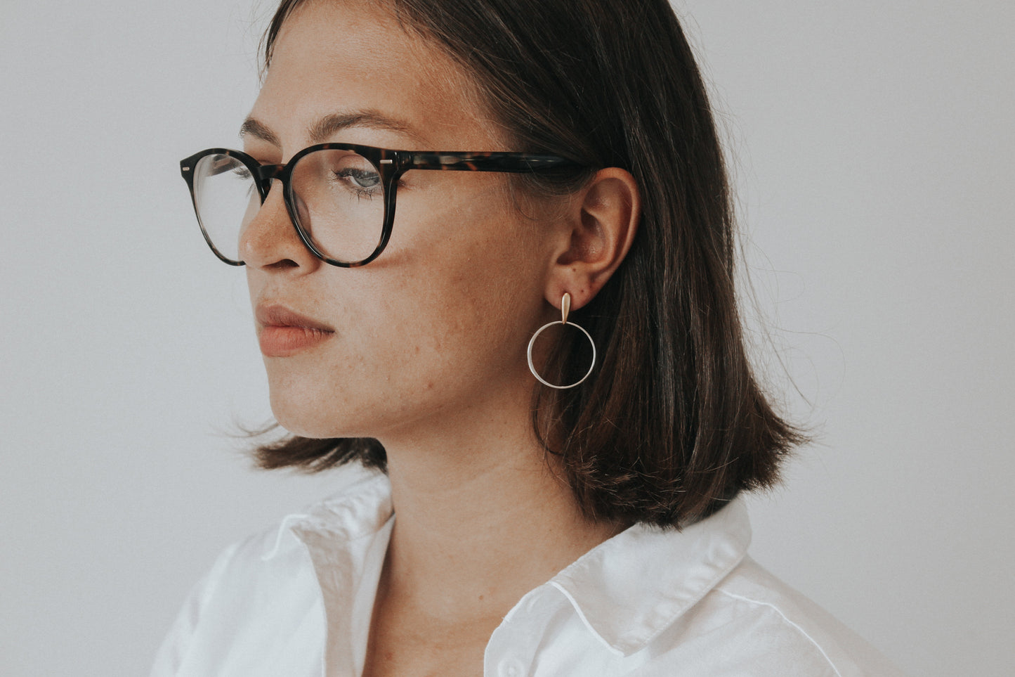 View of The World Pendant Earrings - 24k gold plate and sterling silver