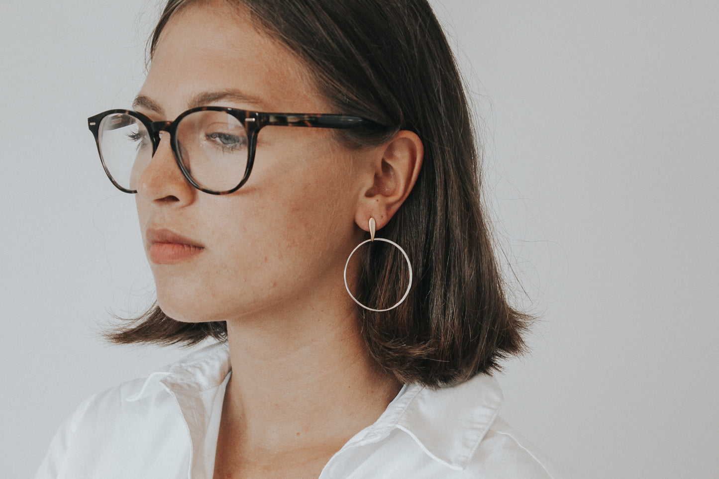 View of The World Pendant Earrings - 24k gold plate and sterling silver