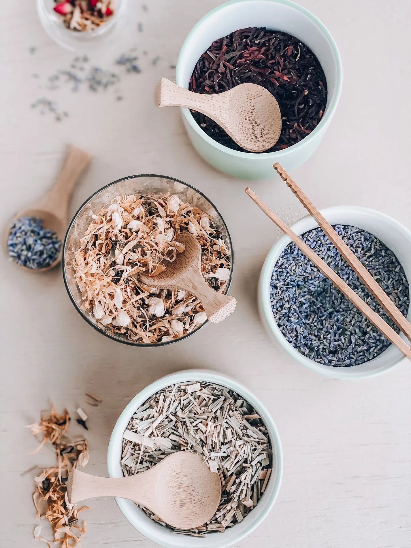 breakfast sencha Earl grey oolong herbal blend calm relax caffeine caffine-free