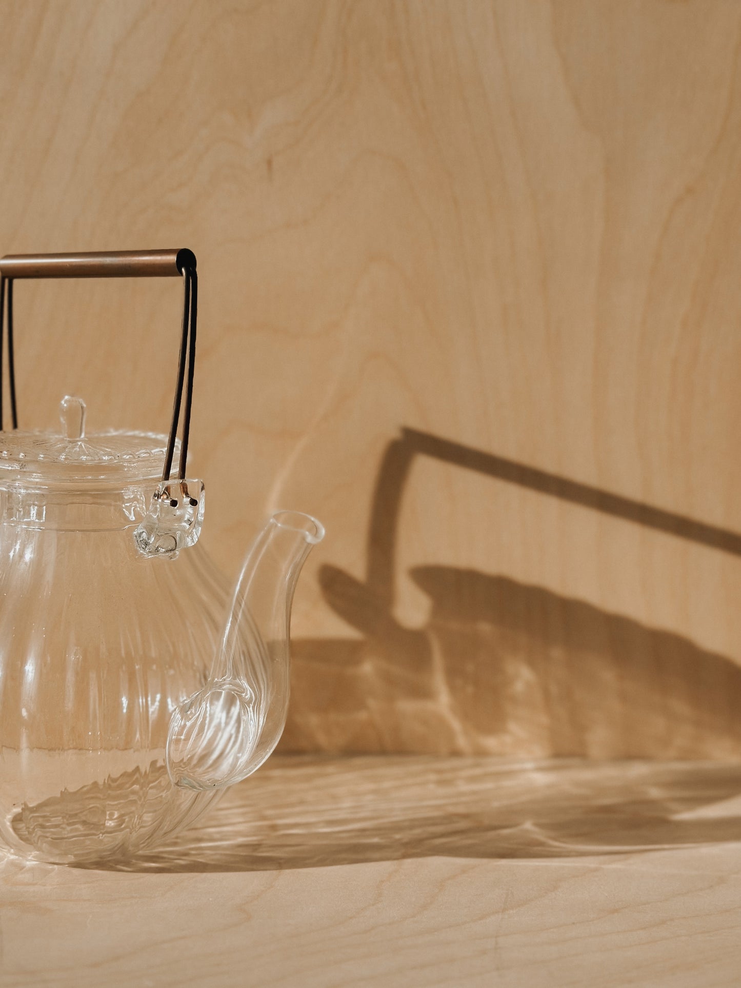 Copper Handle Glass Teapot