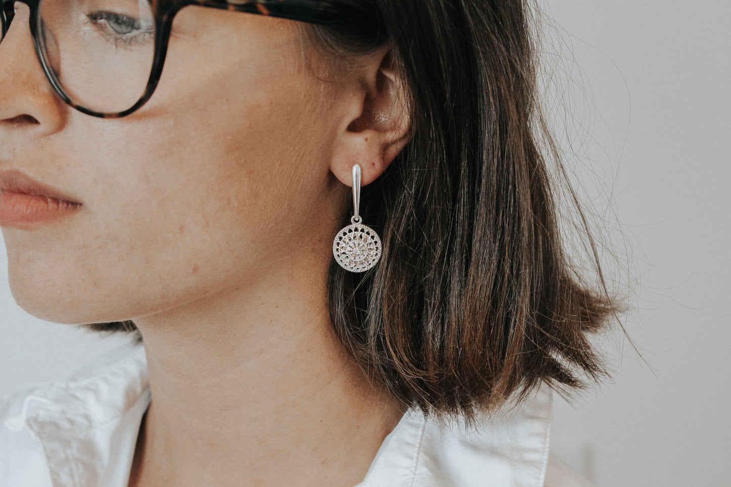 Connective Kina Earrings - sterling silver