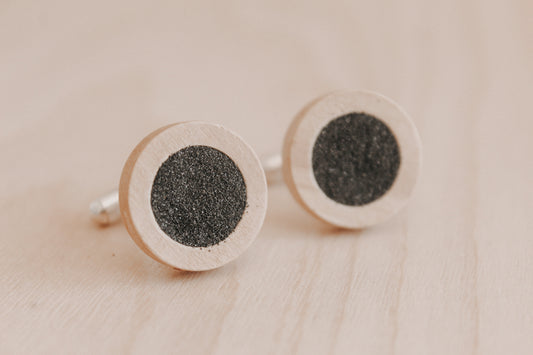 Cufflinks - Coastal Forest (Wood and Sand)
