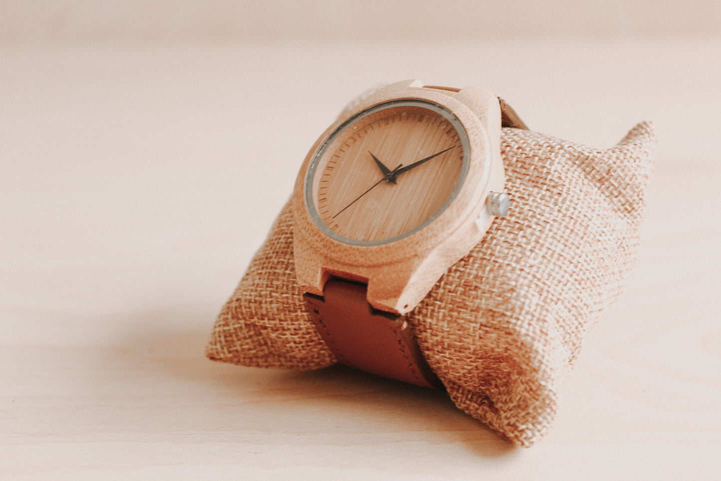 Bamboo and Leather Watch